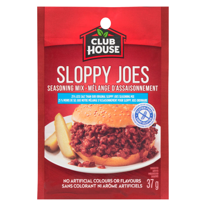 Mélange d'assaisonnement pour sloppy joe 25 % moins de sel Club House - 37 g