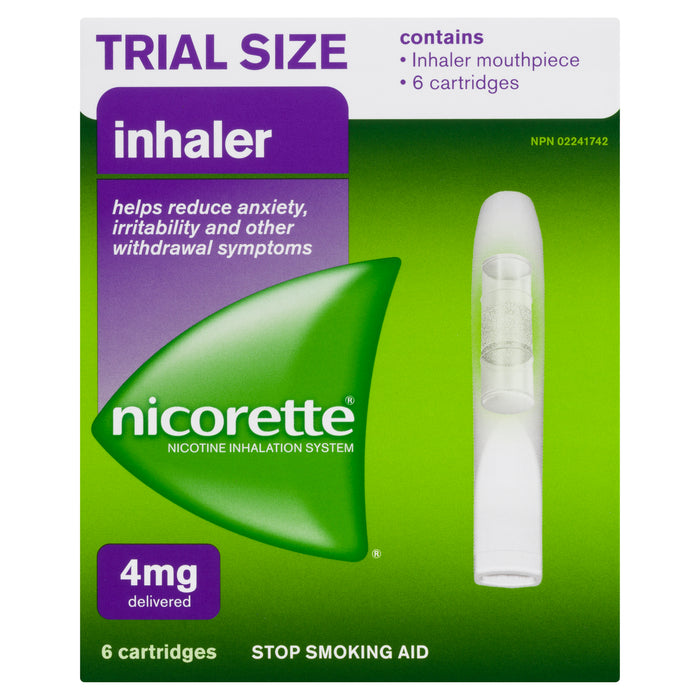 Nicorette Inhaler Nicotine Inhalation System 4-mg Trial Size Cartridges, 6-Pack