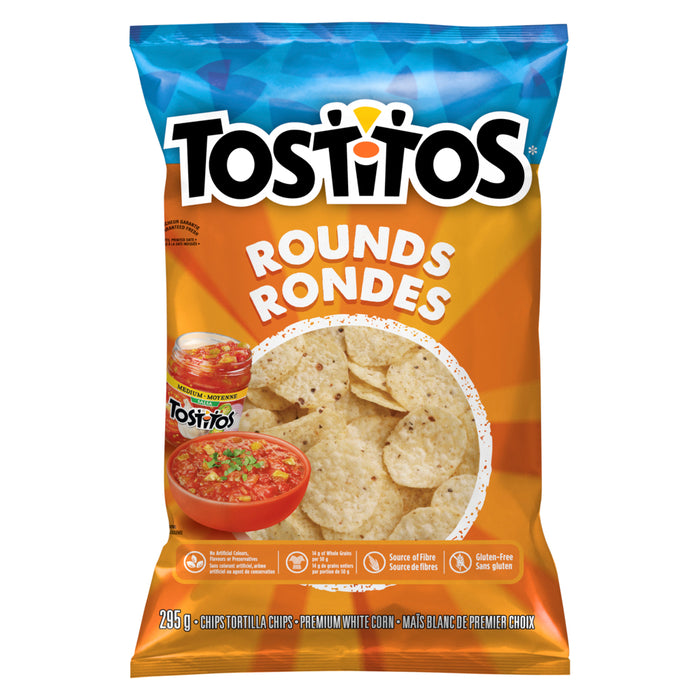 Tostitos Rounds Premium White Corn Tortilla Chips, 295-g