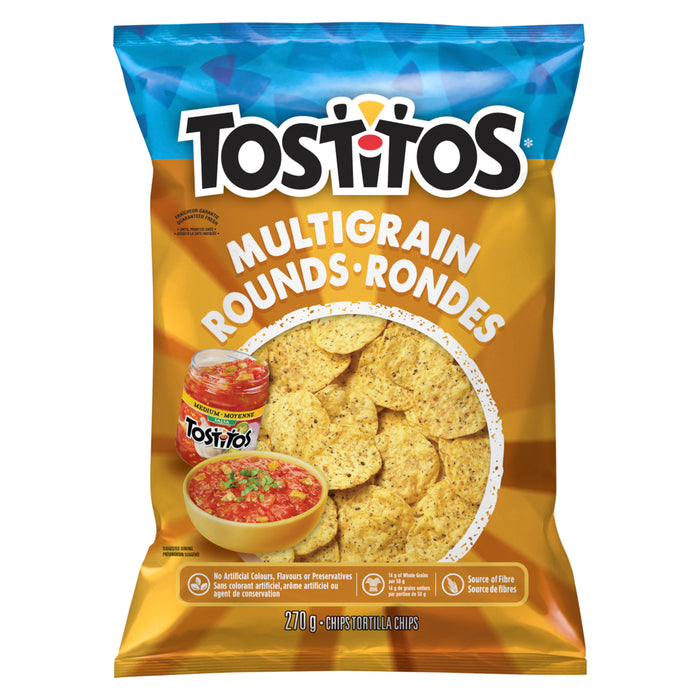 Tostitos Multigrain Rounds Tortilla Chips, 270-g