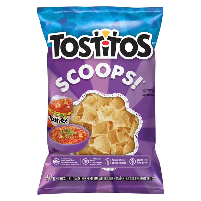 Tostitos Scoops! Premium White Corn Tortilla Chips, 215-g
