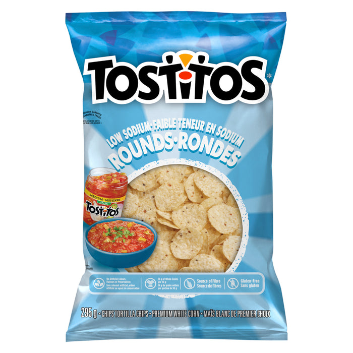 Croustilles rondes de tortillas de maïs blanc à faible teneur en sodium Tostitos - 295 g