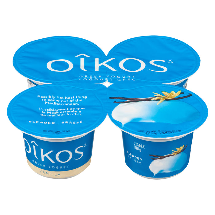 Yogourt grec la vanille avec 2 % de M. G. Oikos, emb. de 4 - 400 g