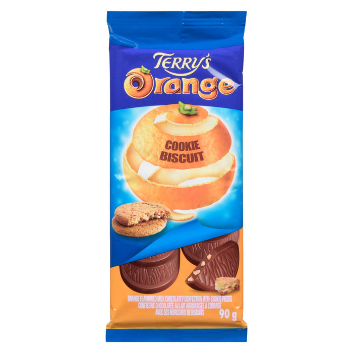 Terry's Orange Flavoured Milk Chocolatey Confection with Cookie Pieces Cookie, 90-g