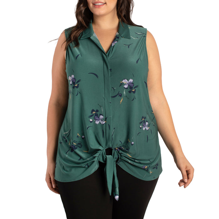 Haut noué à l'avant avec imprimé taille Plus lily morgan pour femmes