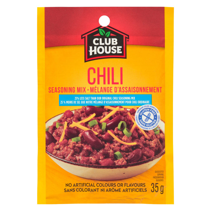 Club House Chili Seasoning Mix 25% Less Salt - 35g
