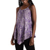 lily morgan Women's Printed Sleeveless Scoop Neck Top with Handkerchief Hemline
