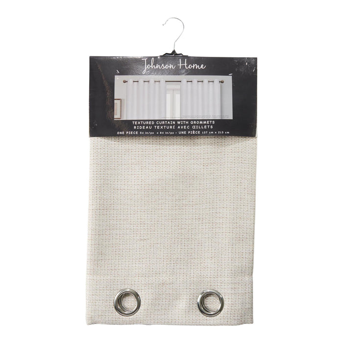 Johnson Home Curtain Panel with Grommets, 84-in, Beige, 1-Pack