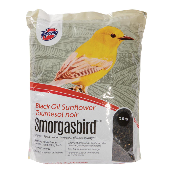 Aliments pour oiseaux sauvages, graines de tournesol oléagineux noir Smorgasbird de Topcrop - 3,6 kg