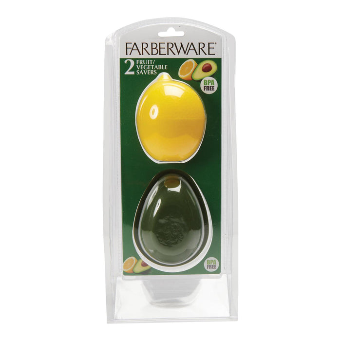 Farberware Lemon and Avocado Veggie Savers, Green and Yellow, 2-Pack