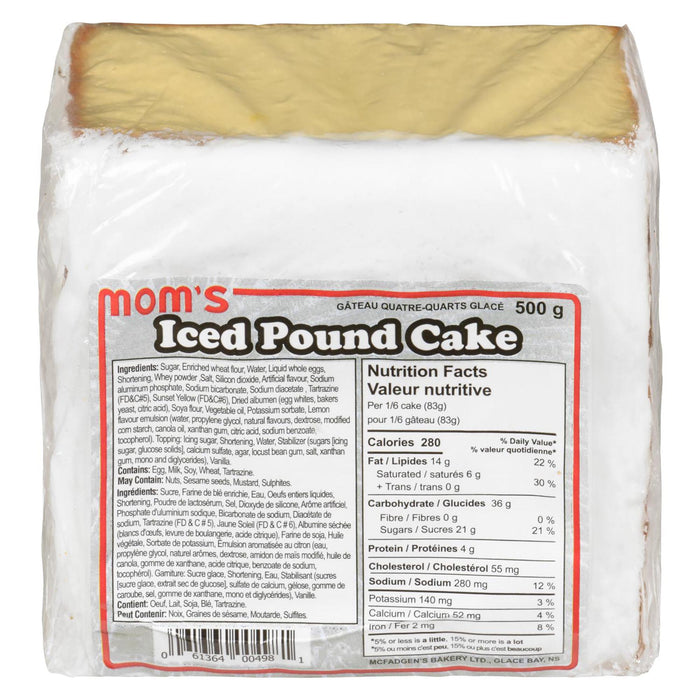 Mom's Iced Pound Cake, 500-g