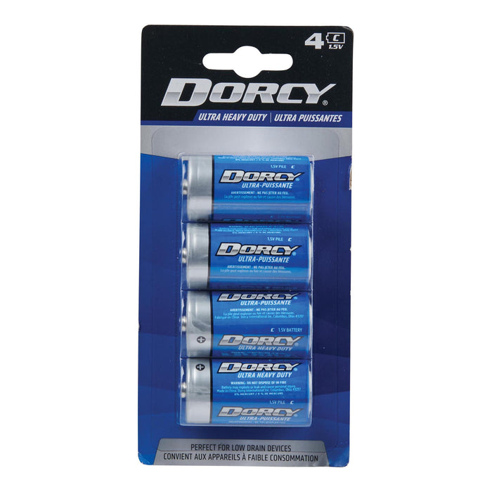 Dorcy Ultra Heavy Duty C Batteries, Blue, 4-Pack