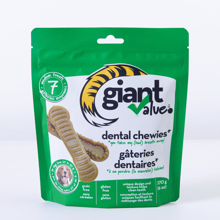 Giant Value Grain and Gluten-Free Dental Chews, 170-g
