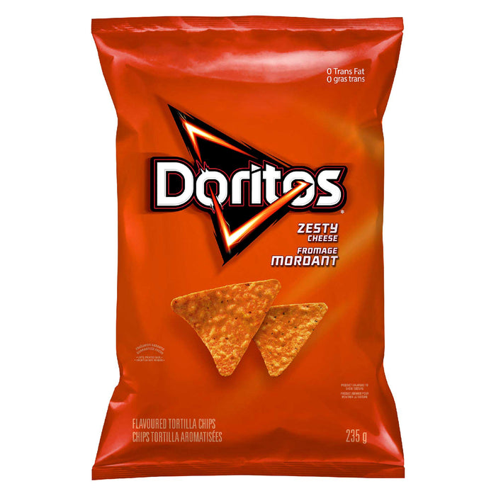 Doritos Zesty Cheese Tortilla Chips, 235-g