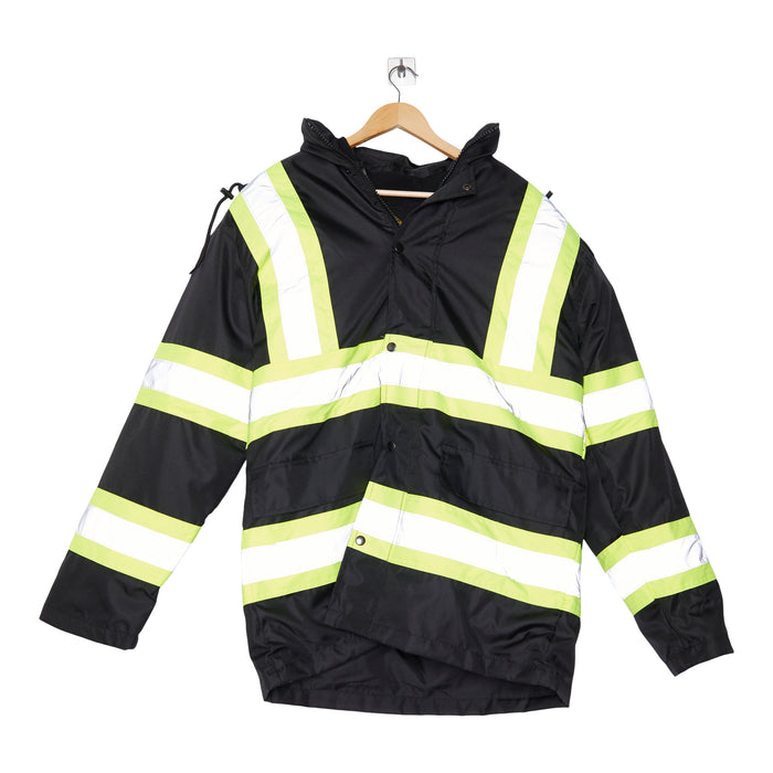 Tradesmax Pro Men's High Visibility 4-in-1 Jacket, Black