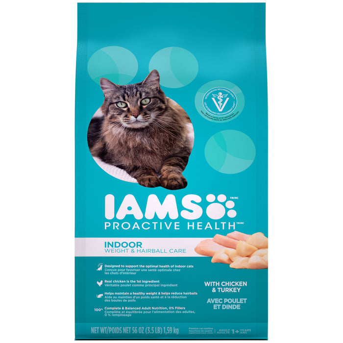 IAMS Proactive Health Chicken and Turkey Indoor Cat Food, 3.5-lb