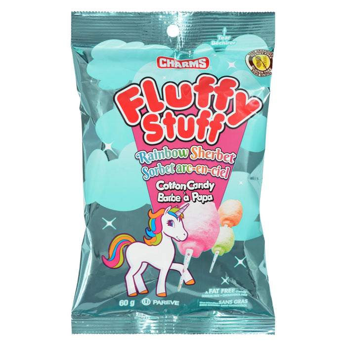 Charms Fluffy Stuff Cotton Candy Rainbow Sherbet, 60-g