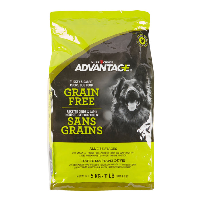 Nourriture pour chiens Nutri-Choice Advantage sans grains, dinde et lapin, 11 lb