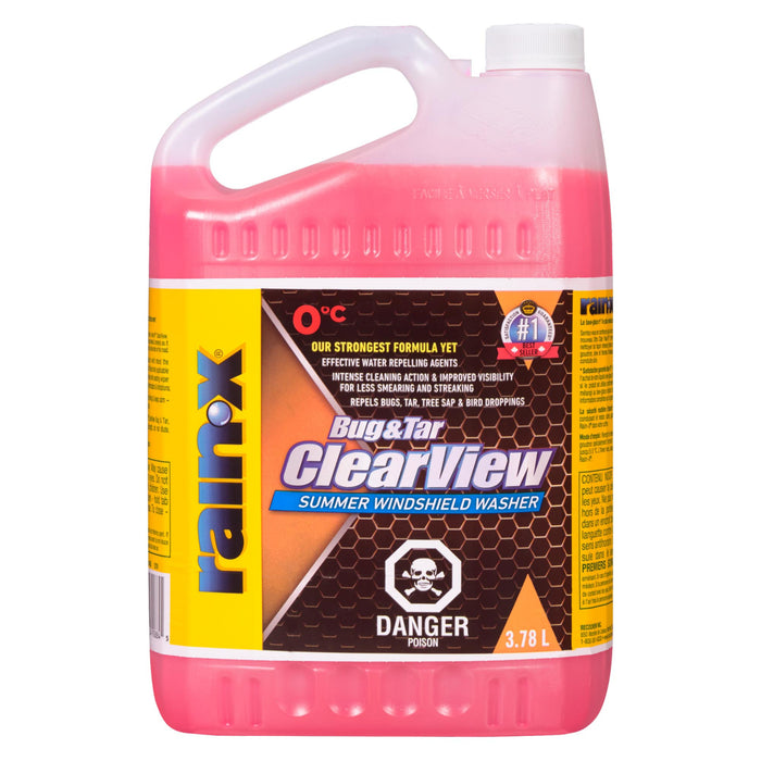Rain-X Summer ClearView Bug & Tar Windshield Washer, 3.78-L