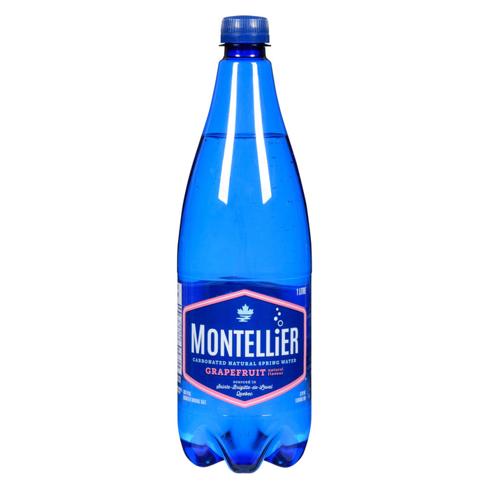 Eau de source naturelle gazéifiée Montellier saveur de pamplemousse - 1 L