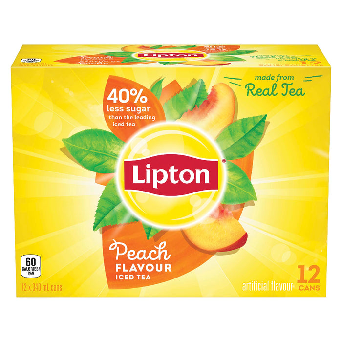 Lipton Peach Iced Tea, 12-Pack, 340 ml