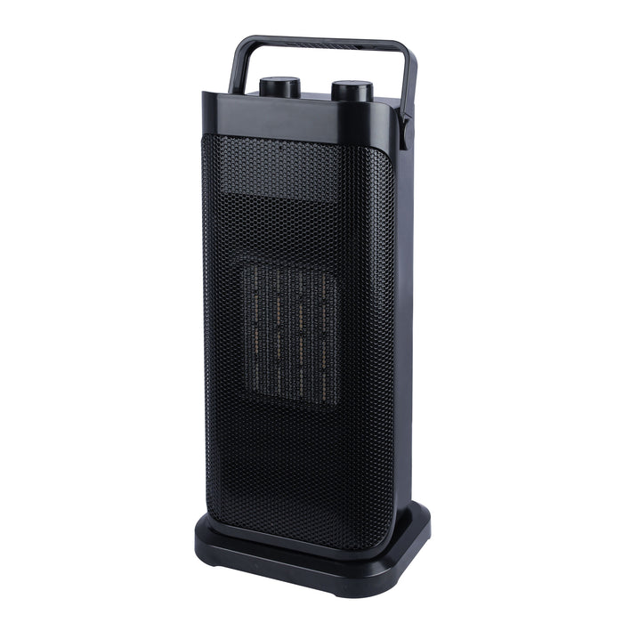 Ceramic Tower Heater with Carrying Handle, 17-in, Black