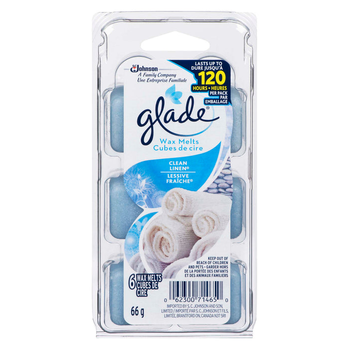 Glade Cubes de Cire Lessive Fraîche Cubes de Cire, Emballage de 6, 66 g