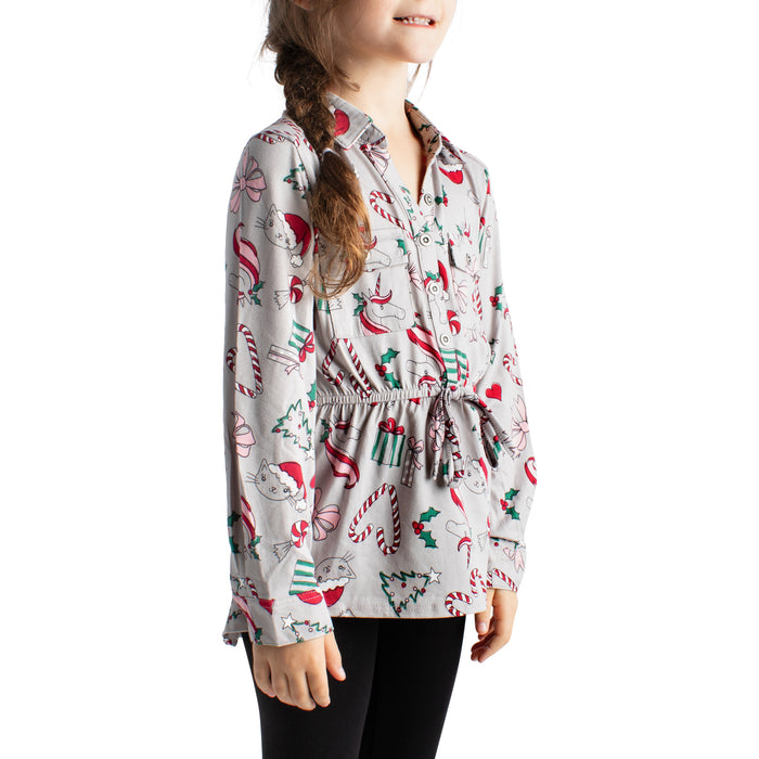 Chemise de Noël imprimée Yummy de Comfy Cozy pour filles - 2 à 6 ans
