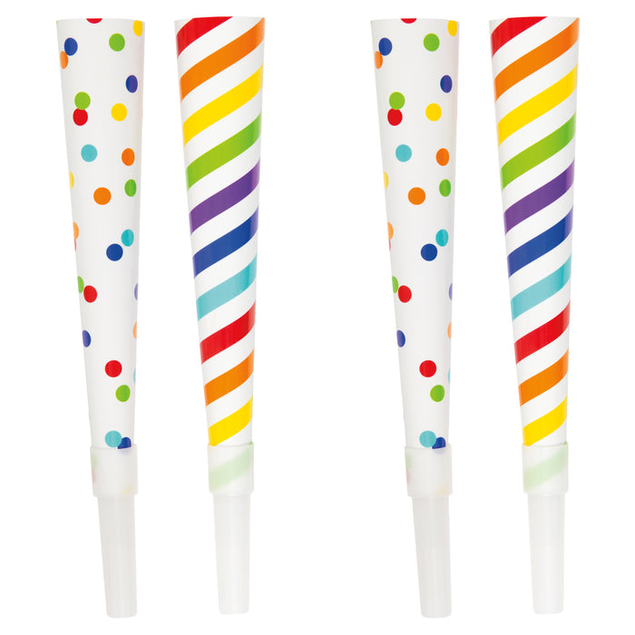 Unique Fancy Party Horns, Multicolour, 6-Pack
