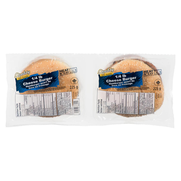 Quality Fast Foods 1/4 lb Cheese Burger, 225-g