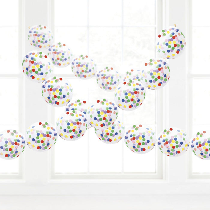 Unique Confetti Filled Linking Balloons, Multicolour, 15-Pack