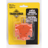 Adaptateur mural à 3 prises avec mise à la terre Trademax Pro, orange