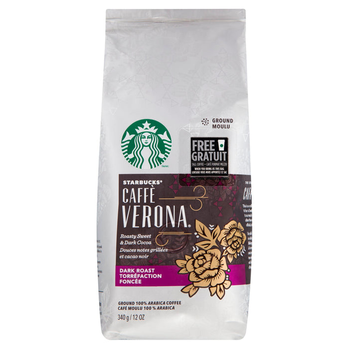 Café moulu 100% arabica de torréfaction foncée Café Verona de Starbucks - 340g