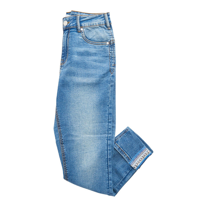 Jeans moulant taille haute Chic décontracté mySTYLE pour femmes - bleu clair