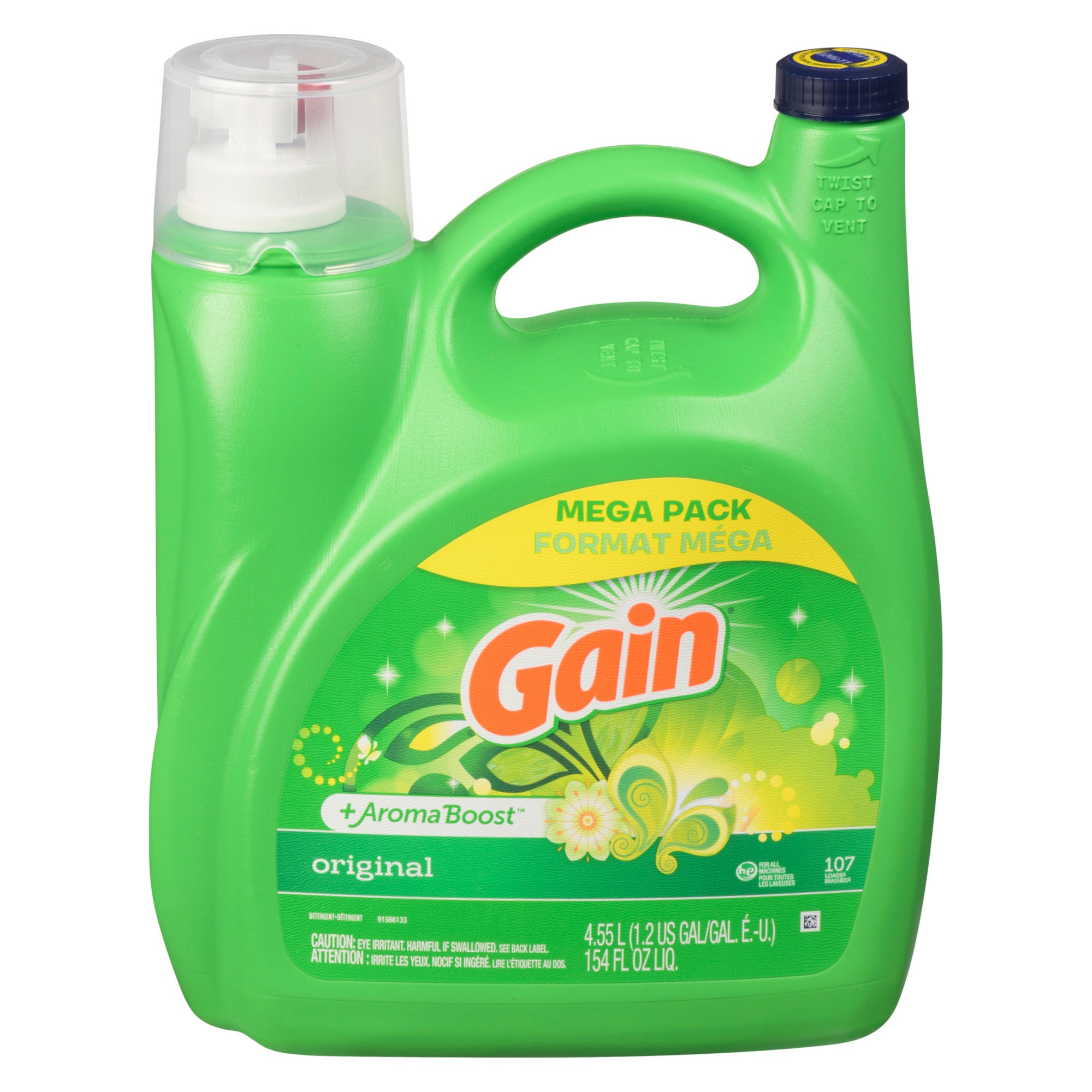 Gain + Aroma Boost Original Scented Liquid Laundry Detergent, 4.55L