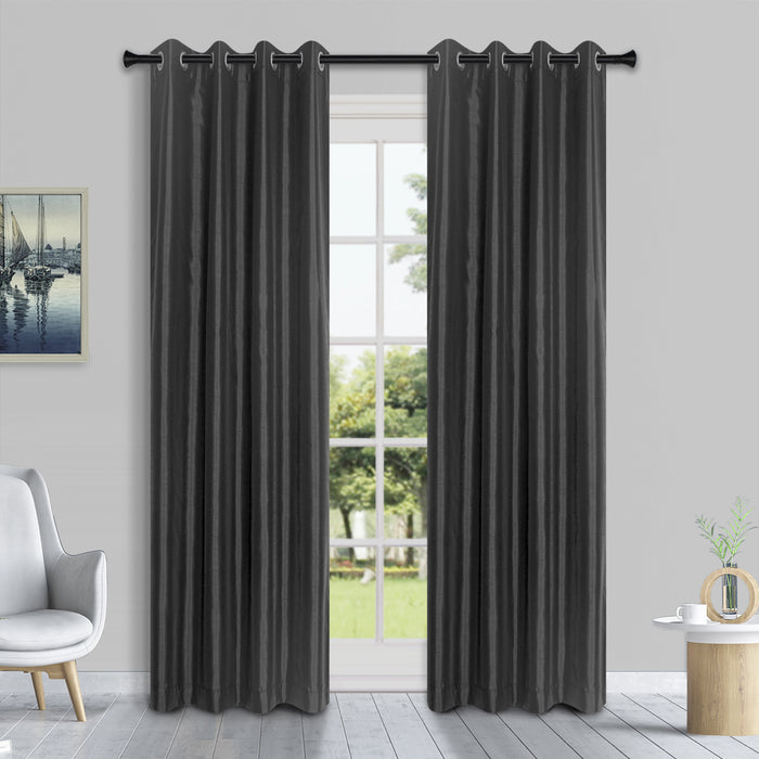 Rideau en similisoie avec oeillets HomeStyles, gris, 52 po x 84 po