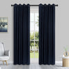 HomeStyles Faux Silk Curtain with Grommets, Navy, 52-in x 84-in.
