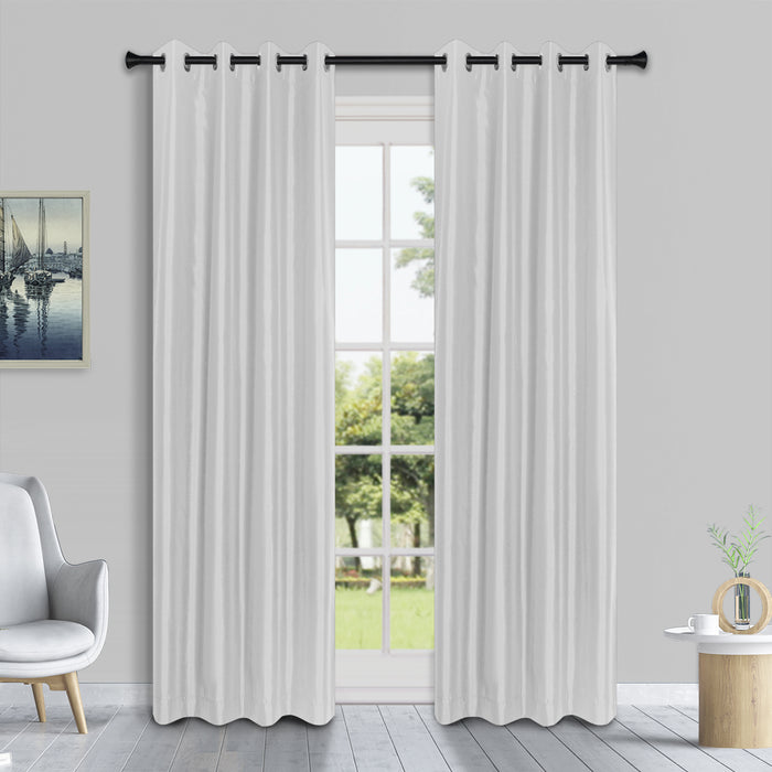 Rideau en fausse soie HomeStyles avec œillets, blanc, 52po x 84 po