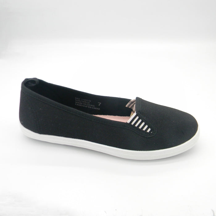 mySTYLE Women's Canvas Slip-On Skimmer Shoes with Side Gore Detail