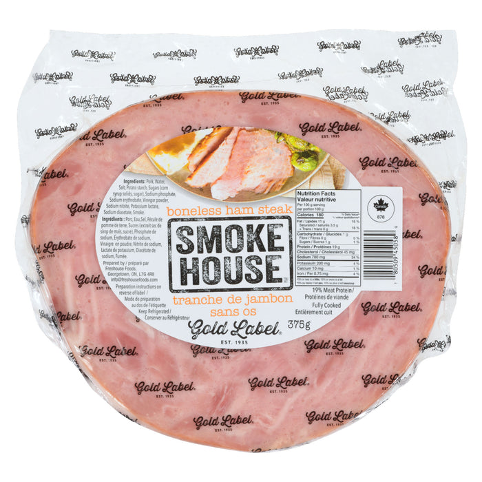 Gold Label Smoke House Boneless Ham Steak, 375-g