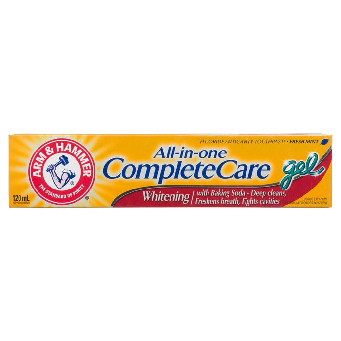 Arm & Hammer Complete Care Gel Dentifrice Anticarie au Fluorure Blanchissant Menthe Fraîche, 120 ml