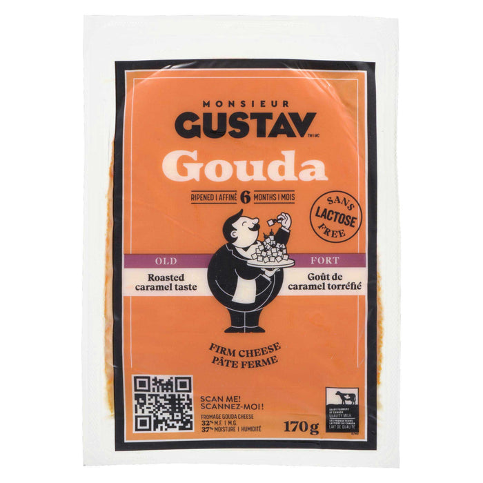 Monsieur Gustav Fromage Gouda Fort Goût de Caramel Torréfié 32% M.G., 170 g