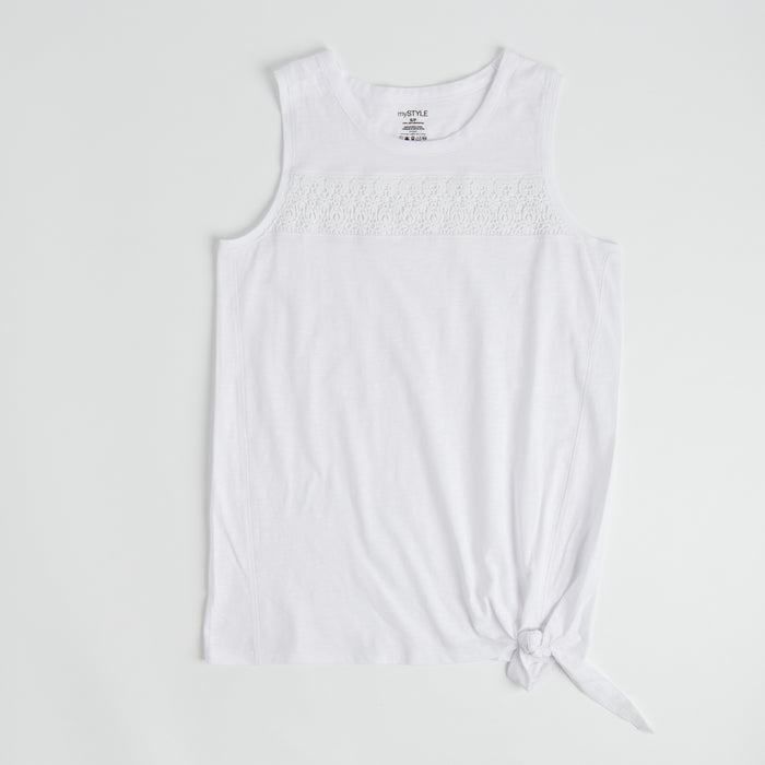 mySTYLE Women's Crochet Trim Tank Top