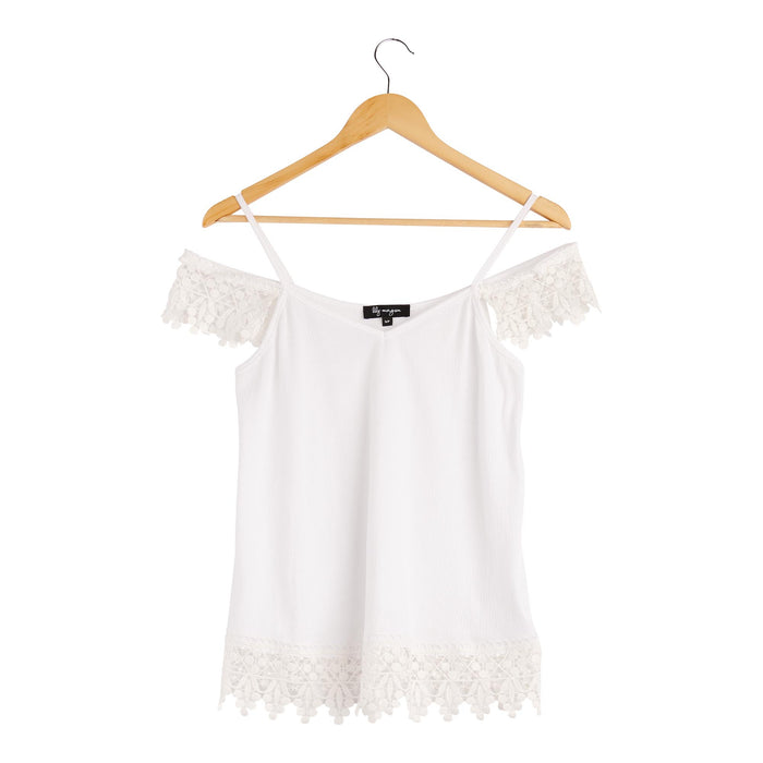 lily morgan Women's Crinkle Crochet Top