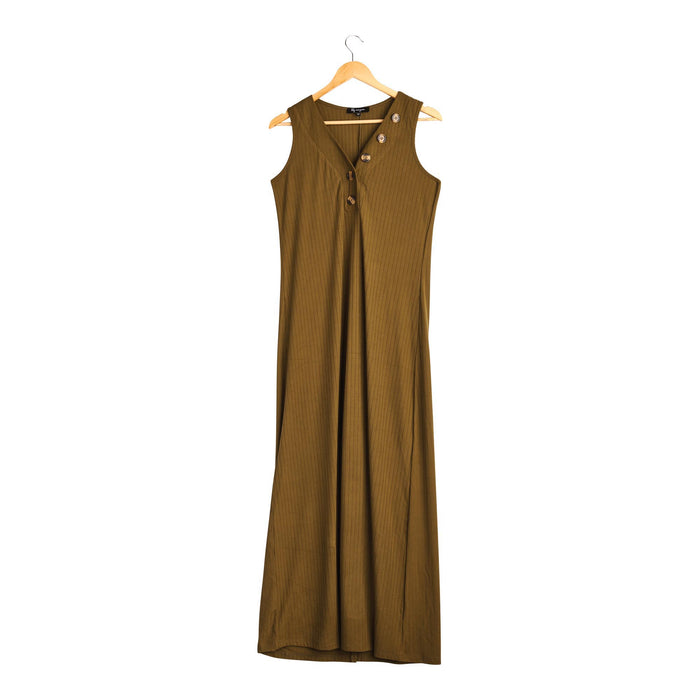 Robe maxi sans manches avec col en V et texture côtelée lily morgan pour femmes