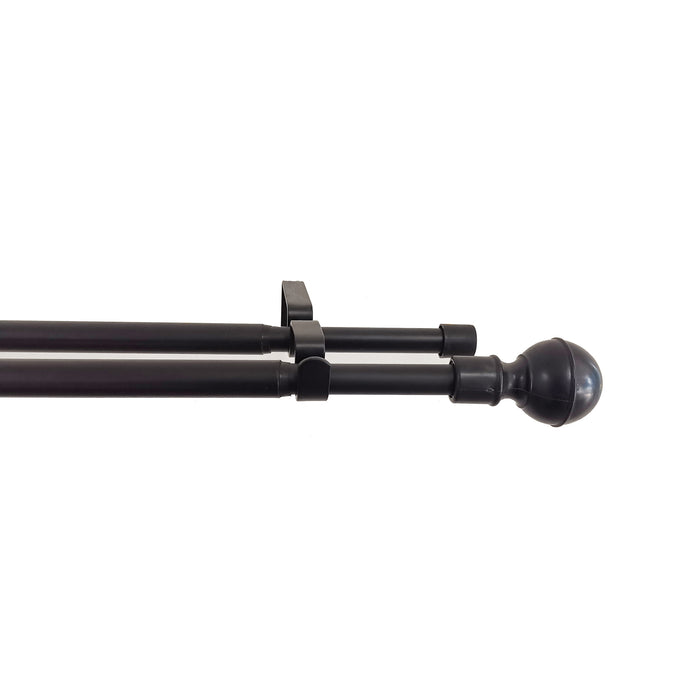 HomeStyles 48-in to 86-in Adjustable Curtain Rod, Black