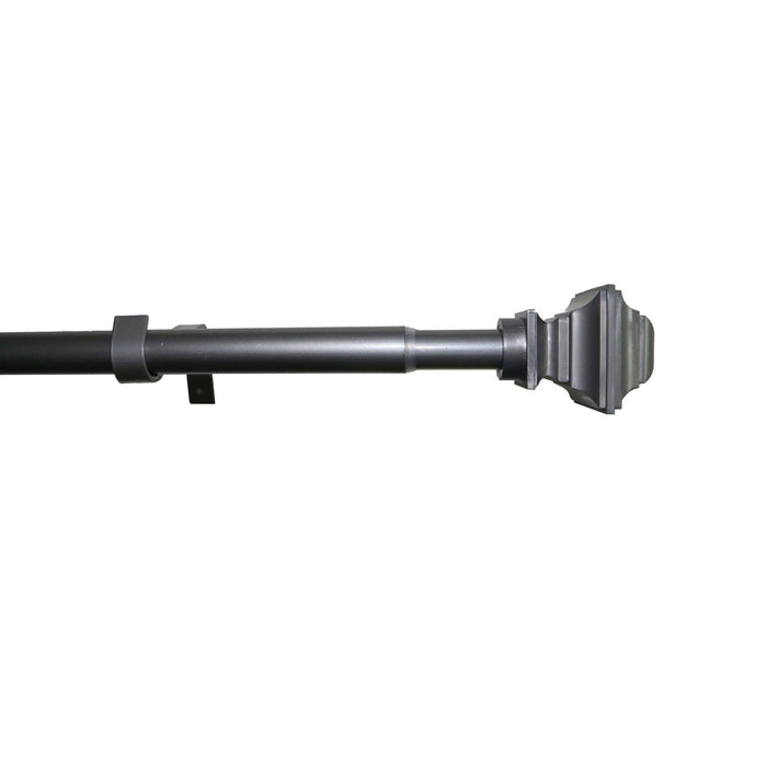 HomeStyles Adjustable Curtain Rod, Grey, 48-in to 86-in.