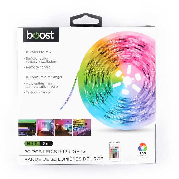 RGB LED Strip Lights with Remote, 16.5-ft, Multicolour