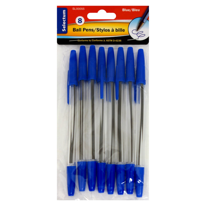 Stylos bleus de base, emb. de 8