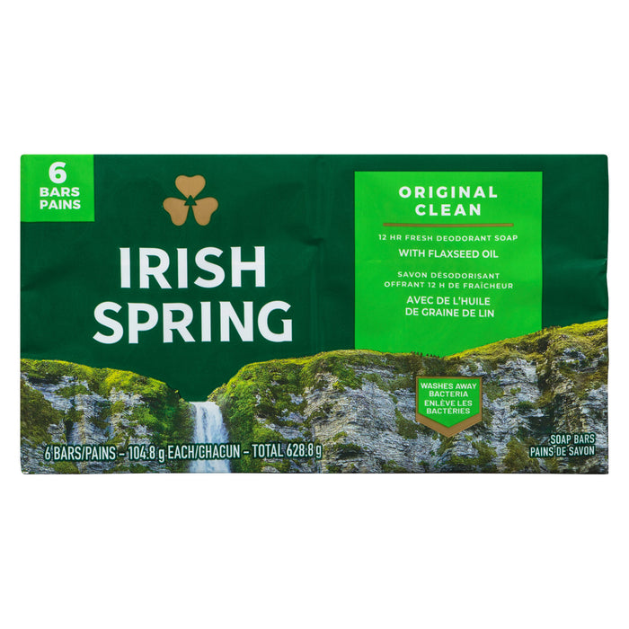 Irish Spring Pains de Savon, emb. de 6, 104.8 g